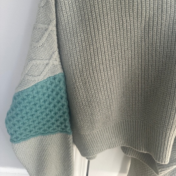 Originality Button Up Color Blocked Textured Spring Sweater - Size Large - NWT - Picture 2 of 5